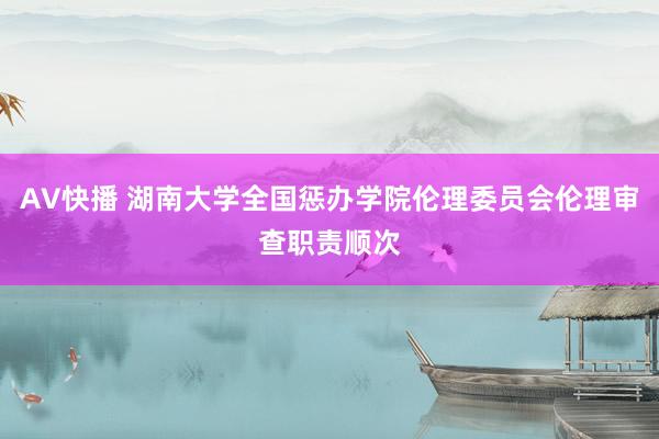 AV快播 湖南大学全国惩办学院伦理委员会伦理审查职责顺次